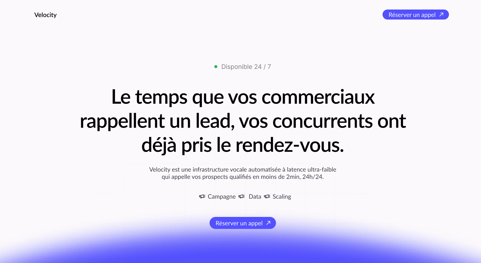 Aperçu du site Velocity